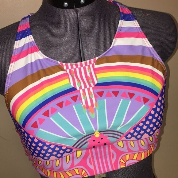 Bathing suit sports bra style top L - Picture 1 of 7